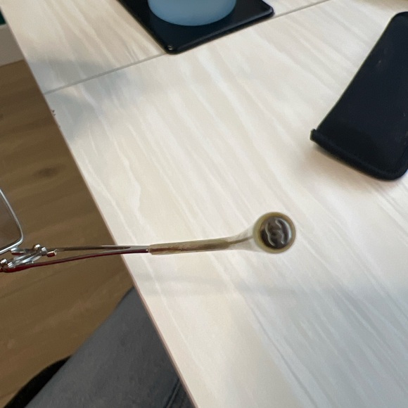 Chanel CC Logo Rimless Sunglasses / Glasses Y2K Crystal Logo Silver Frame - Picture 11 of 12